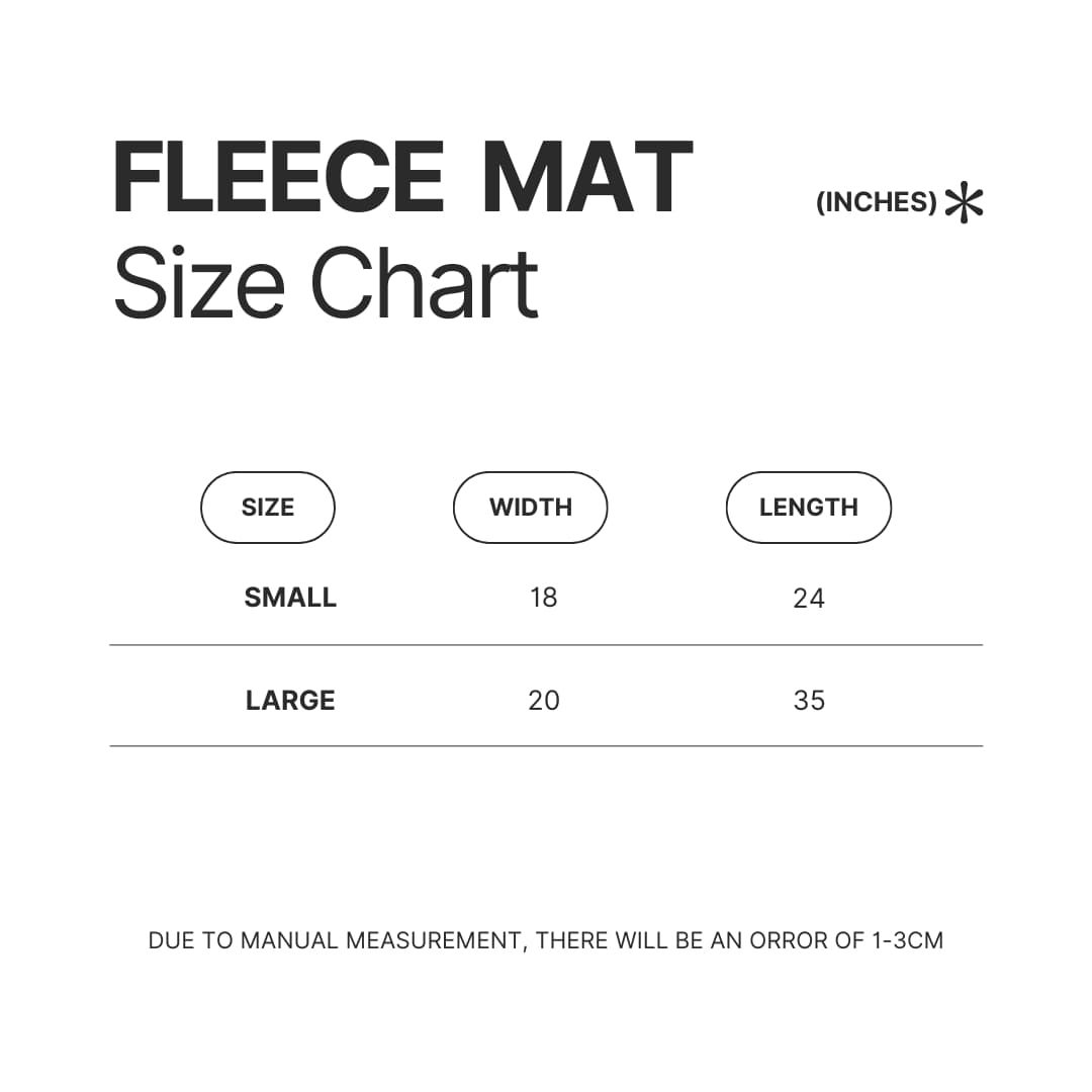 Fleece Mat Size Chart - Warframe Shop