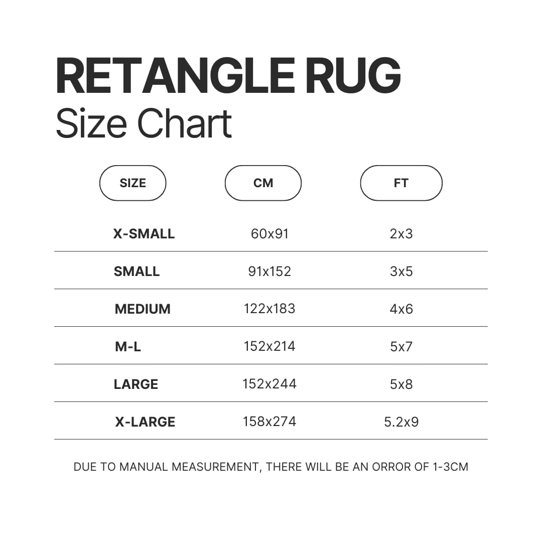 Retangle Rug Size Chart - Warframe Shop