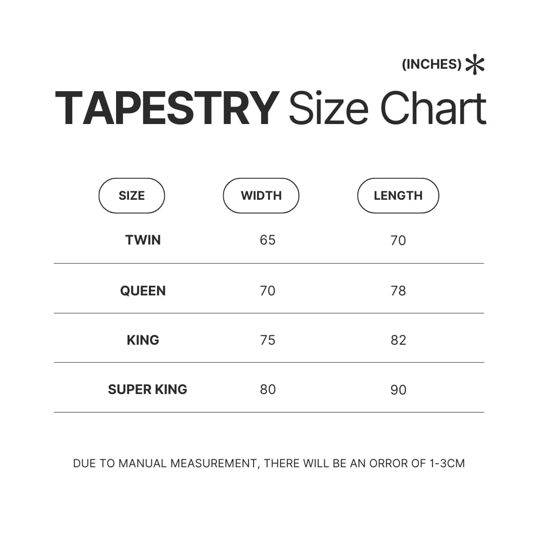 Tapestry Size Chart - Warframe Shop