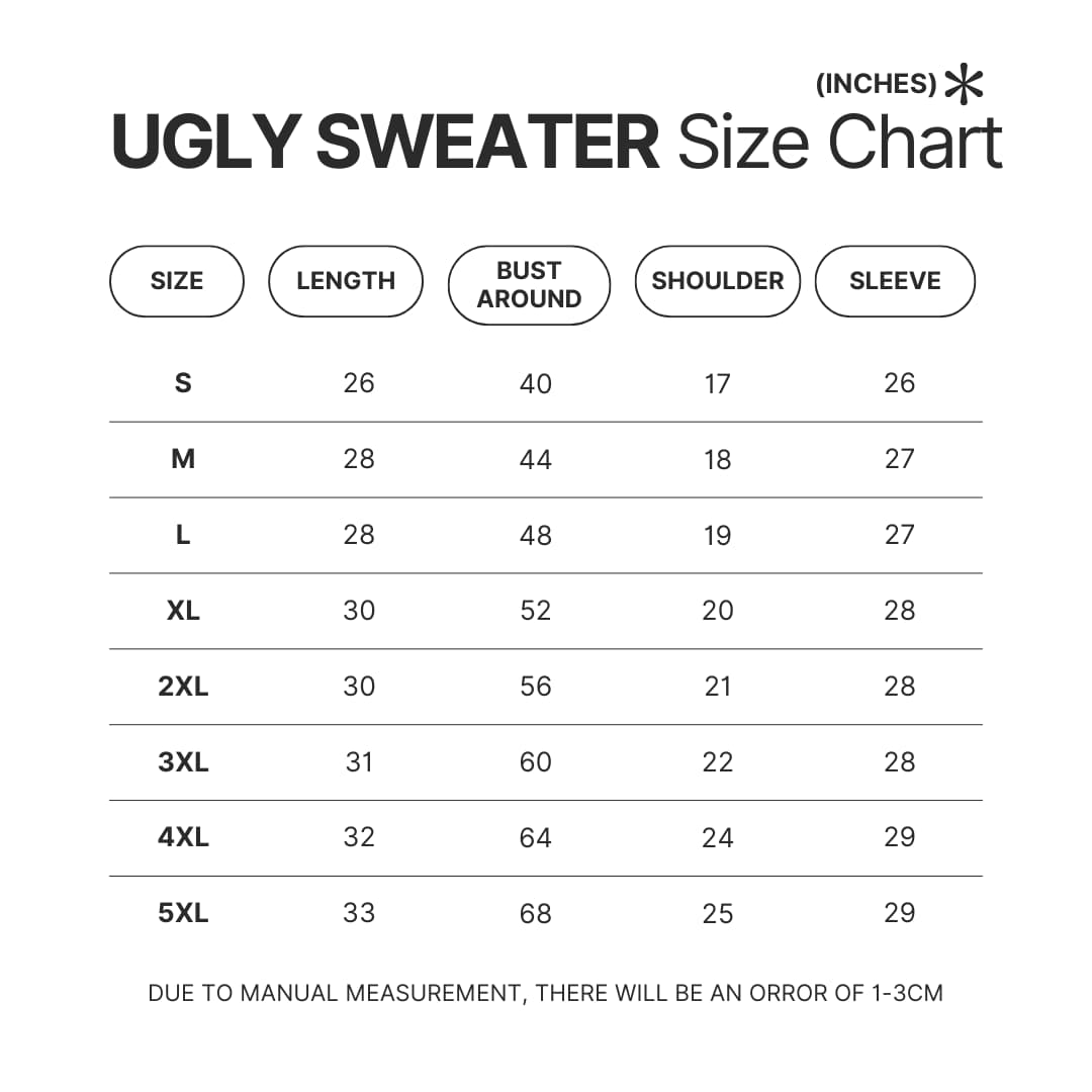 Ugly Sweater Size Chart - Warframe Shop